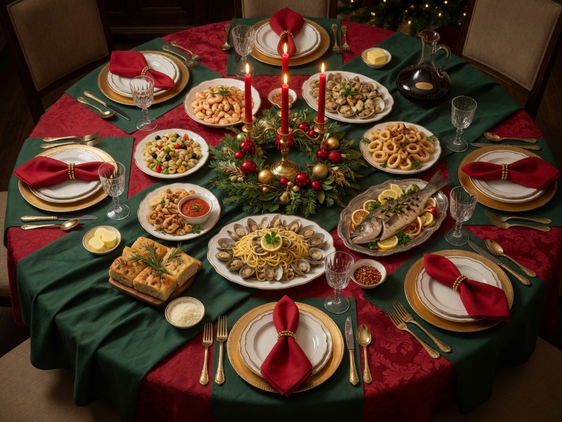 Holiday table linens